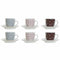 Satz von Kaffeetassen DKD Home Decor Grau Granatrot Bone China Porzellan (11.5 x 11.5 x 6.5 cm) (6 pcs) (180 ml)