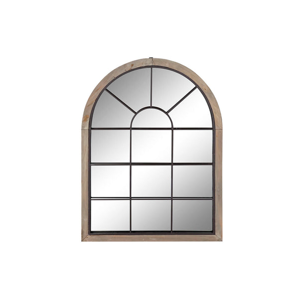 Wandspiegel DKD Home Decor Spiegel Schwarz Holz Braun Fenster Aluminium Cottage (60 x 2,5 x 80 cm)