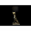 Tischlampe DKD Home Decor Schwarz Golden Polyester Leopard Harz (30 x 30.5 x 71 cm)