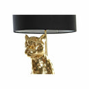 Tischlampe DKD Home Decor Schwarz Golden Polyester Leopard Harz (30 x 30.5 x 71 cm)