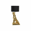 Tischlampe DKD Home Decor Schwarz Golden Polyester Leopard Harz (30 x 30.5 x 71 cm)