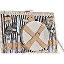 Korb DKD Home Decor korb Picnic aus Keramik Beige Polyester Edelstahl Weiß (40 x 28 x 20 cm)