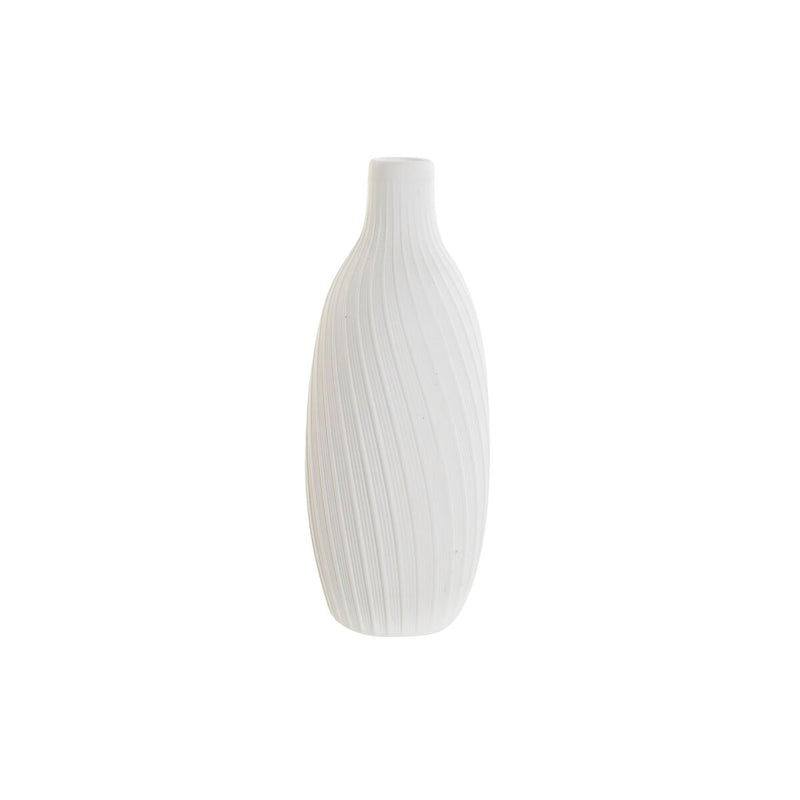 Vase DKD Home Decor aus Keramik Weiß (8 x 8 x 19,5 cm)