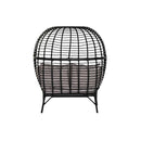 Gartenstuhl DKD Home Decor Schwarz Beige Synthetischer Rattan Stahl (130 x 68 x 146 cm) (130 x 68 x 146 cm)