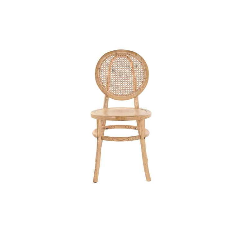 Esszimmerstuhl DKD Home Decor Hellbraun Rattan Ulme (43 x 43 x 89 cm)