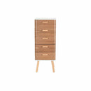 Schubladenschrank DKD Home Decor natürlich MDF Weiß Bambus (40 x 43 x 104 cm)