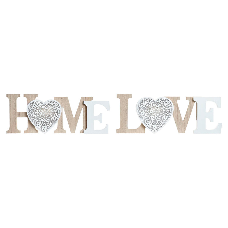 Leuchtende Dekoration DKD Home Decor Love Home Holz MDF (42,5 x 4 x 15 cm) (2 Stück)