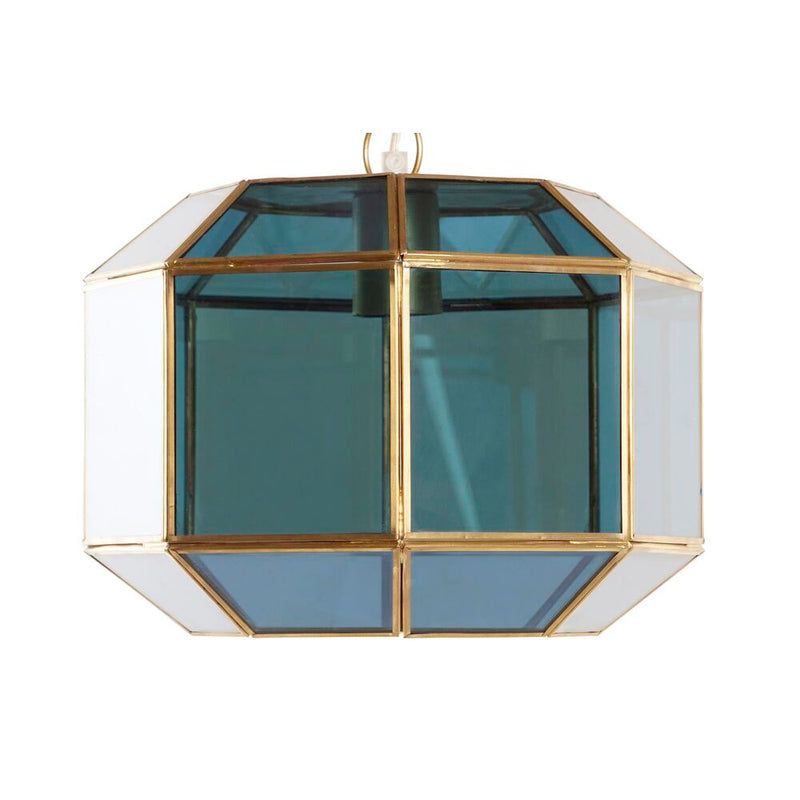 Deckenlampe DKD Home Decor Kristall Blau Golden Messing 50 W (29 x 31 x 23 cm)