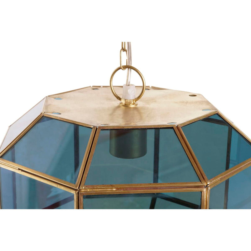 Deckenlampe DKD Home Decor Kristall Blau Golden Messing 50 W (29 x 31 x 23 cm)