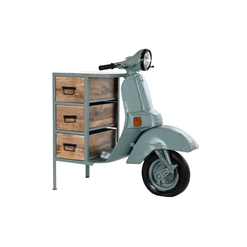 Schubladenschrank DKD Home Decor Blau Metall Braun Motorrad Mango-Holz Abgenutzt (100 x 67 x 105 cm)