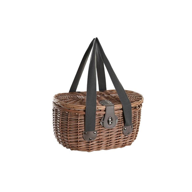 Korb DKD Home Decor Picnic natürlich Weiß korb (39 x 28 x 22 cm)