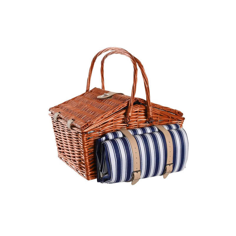 Korb DKD Home Decor Picnic Braun Marineblau korb (42 x 30 x 20 cm)