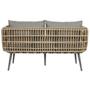 Tisch mit 3 Sesseln DKD Home Decor Braun Synthetischer Rattan Aluminium (144 x 67 x 74 cm)