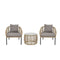 Tisch-Set mit 2 Stühlen DKD Home Decor Synthetischer Rattan Stahl (68 x 73,5 x 66,5 cm)