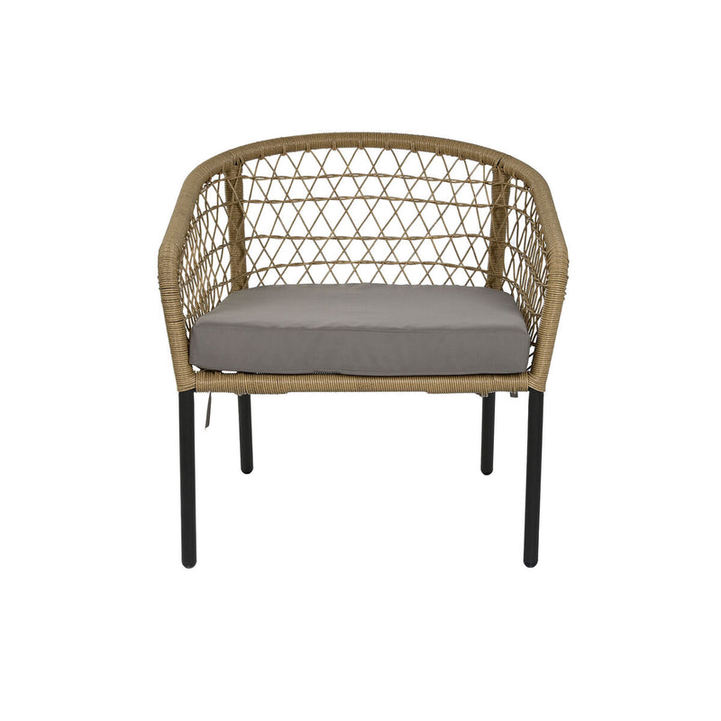 Tisch-Set mit 2 Stühlen DKD Home Decor Synthetischer Rattan Stahl (68 x 73,5 x 66,5 cm)