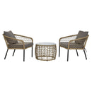 Tisch-Set mit 2 Stühlen DKD Home Decor Synthetischer Rattan Stahl (68 x 73,5 x 66,5 cm)