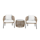 Tisch-Set mit 2 Stühlen DKD Home Decor Synthetischer Rattan Stahl (68 x 73,5 x 66,5 cm)