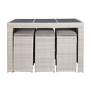 Tisch-Set mit 6 Stühlen DKD Home Decor Synthetischer Rattan Stahl (143 x 80 x 100 cm)