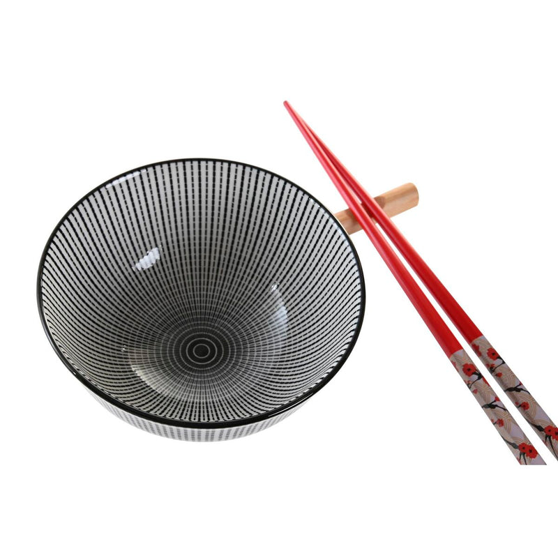 Sushi-Set DKD Home Decor Schwarz Bambus Steingut Orientalisch (6 Stücke)