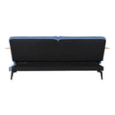 Schlafsofa DKD Home Decor Schwarz Blau Metall Braun Polyester Eukalyptusholz (203 x 87 x 81 cm)