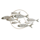 Wanddekoration DKD Home Decor Gold Metall Fische (130 x 6 x 68 cm)