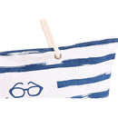 Strandtasche DKD Home Decor Weiß Marineblau (63 x 14 x 42 cm) (2 Stück)