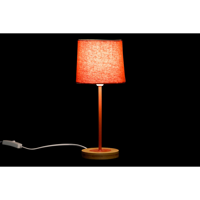 Tischlampe DKD Home Decor Rot Grau Holz Polyester Weiß Gelb 220 V 25 W (15 x 15 x 36 cm) (4 Stück)