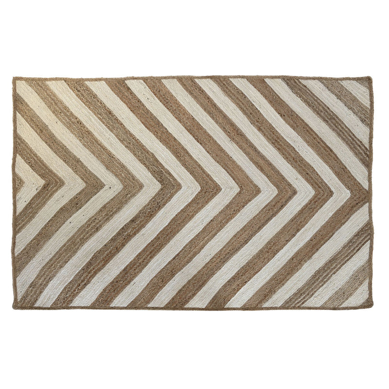 Teppich DKD Home Decor Scandi Weiß Hellbraun Jute (200 x 290 x 1 cm)