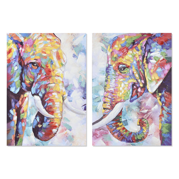 Bild DKD Home Decor Elefant Moderne (2 Stück) (70 x 3 x 100 cm)