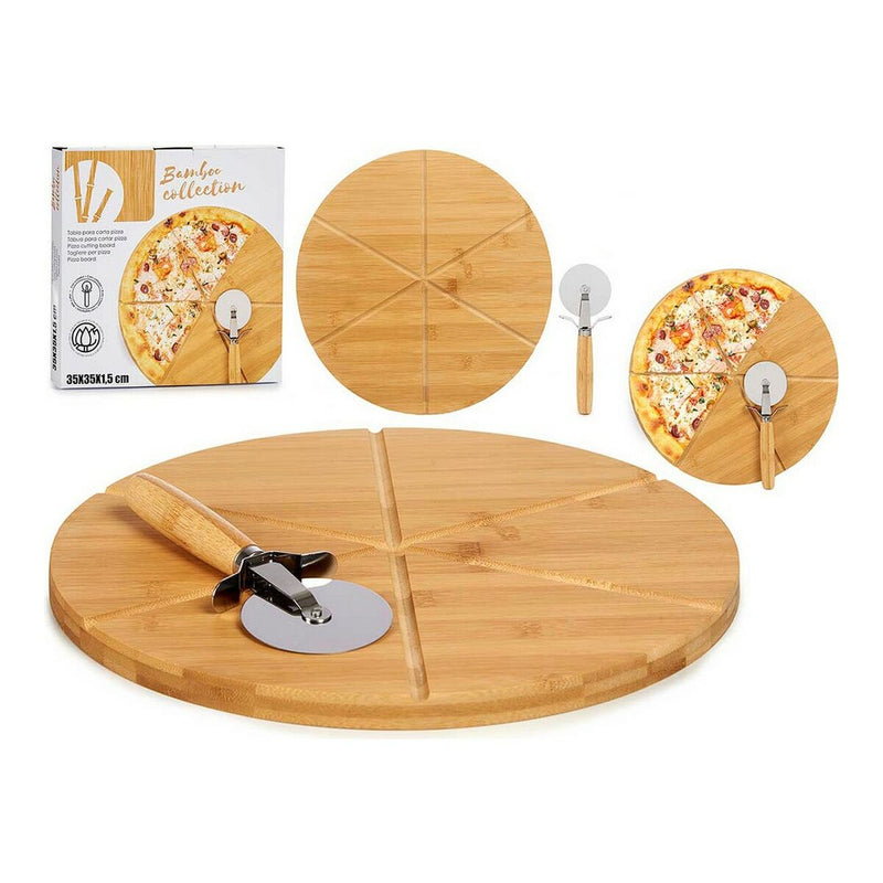 Schneidebrett Pizza Bambus natürlich (Ø 35 cm)