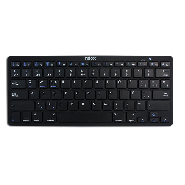 Tastatur Nilox Teclado Bluetooth Negro Wireless Schwarz Spanisch