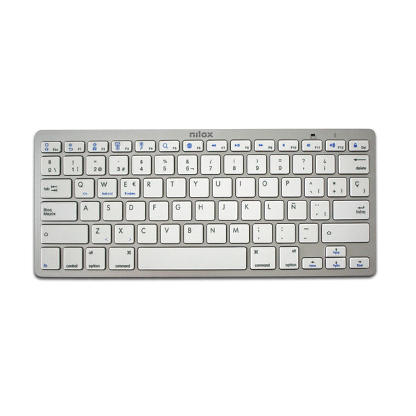 Tastatur Nilox Teclado Bluetooth Silver Spanisch