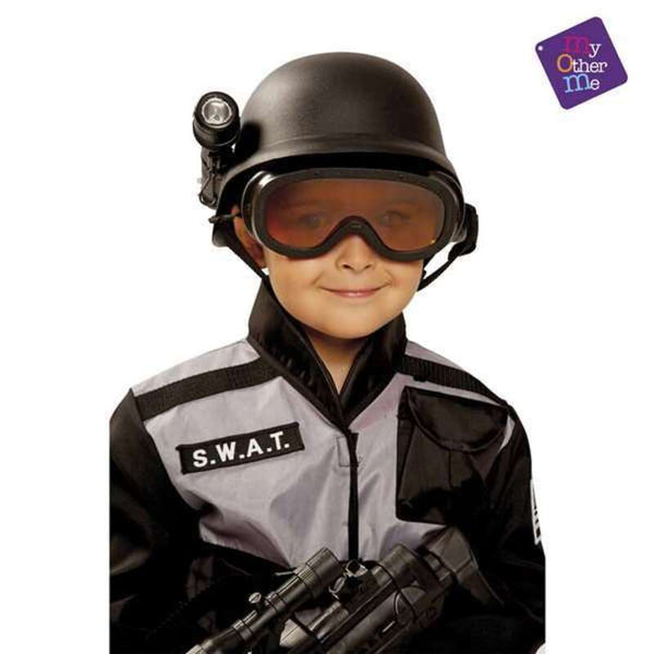Kinderhelm Schwarz Polizei Swat