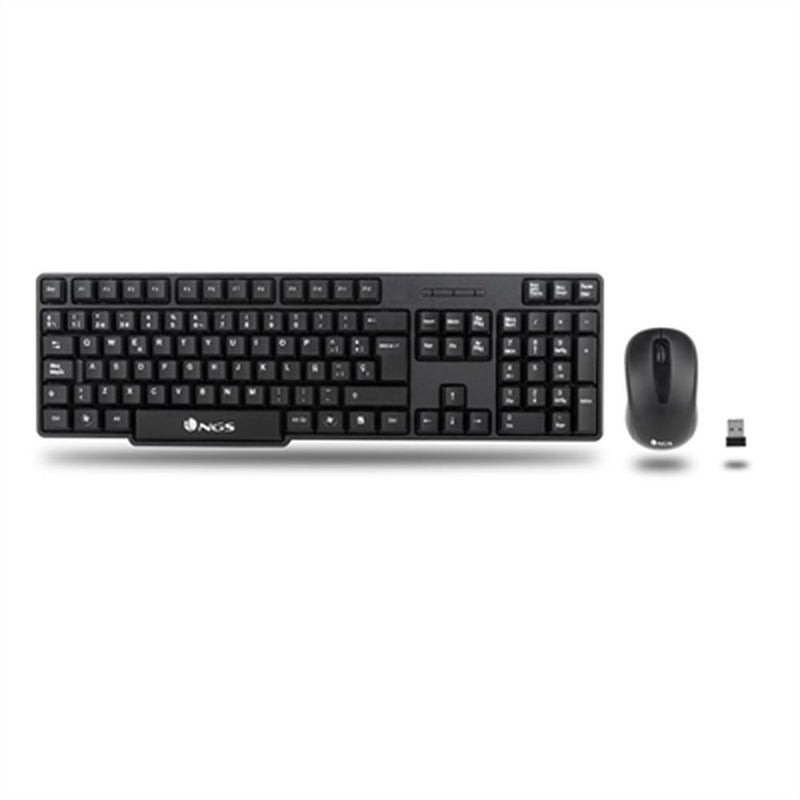 Tastatur mit Maus NGS EUPHORIAKIT Schwarz Wireless