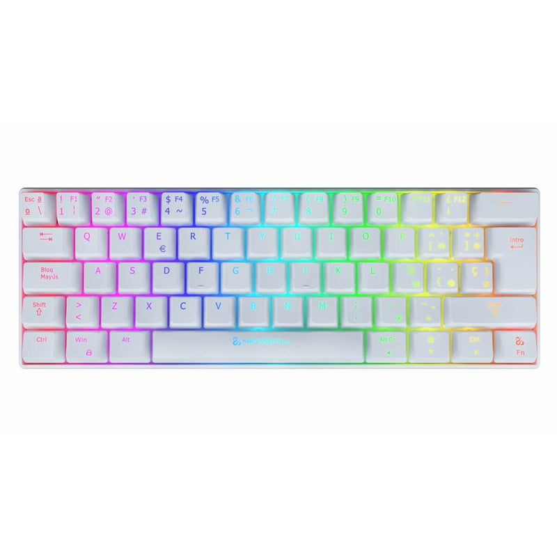 Gaming Tastatur Newskill Pyros Ivory Qwerty Spanisch LED RGB 1450 mAh