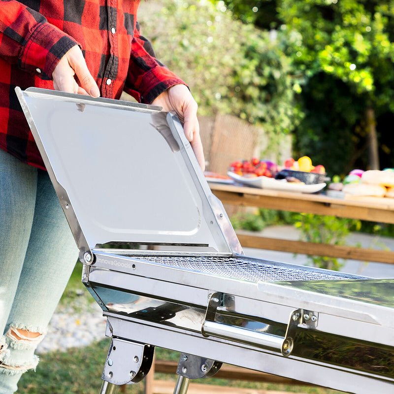 Zusammenklappbarer Holzkohlegrill aus Edelstahl ExelQ InnovaGoods