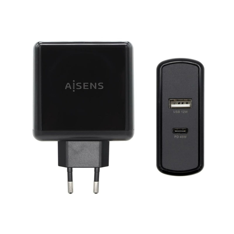 USB-Ladegerät für  die Wand Aisens PD 3.0 USB-C 57 W Schwarz