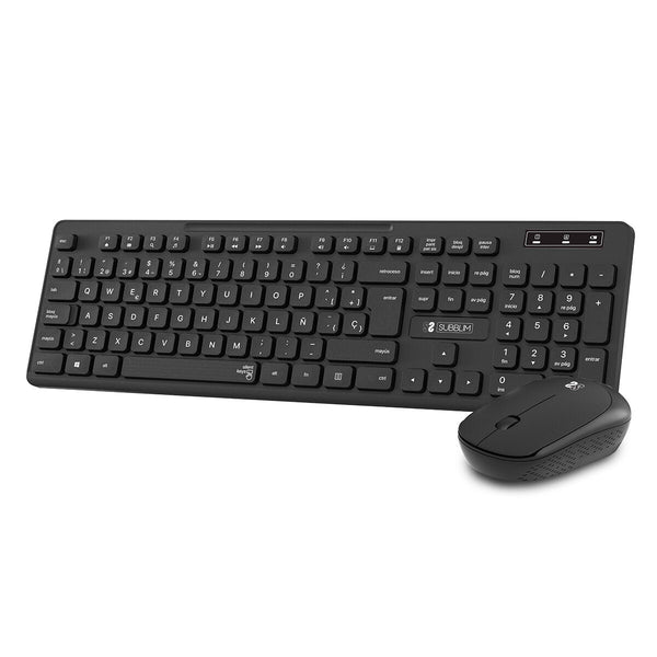 Tastatur mit Drahtloser Maus Subblim BUSINESS SLIM