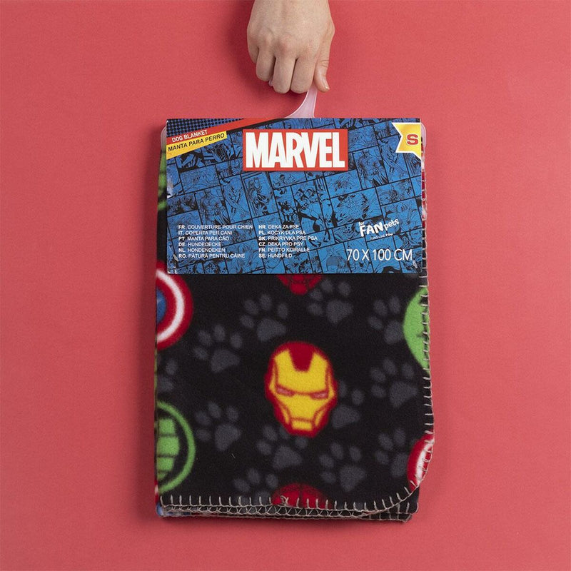 Decke für Haustiere Marvel Schwarz (100 x 0,5 x 70 cm)