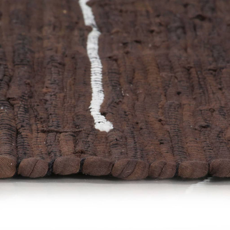 Handgewebter Chindi-Teppich Baumwolle 160x230 cm Braun