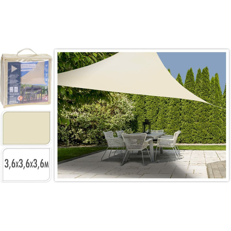 Markise Ambiance Dreieckig Creme Textil (3,6 x 3,6 x 3,6 m)