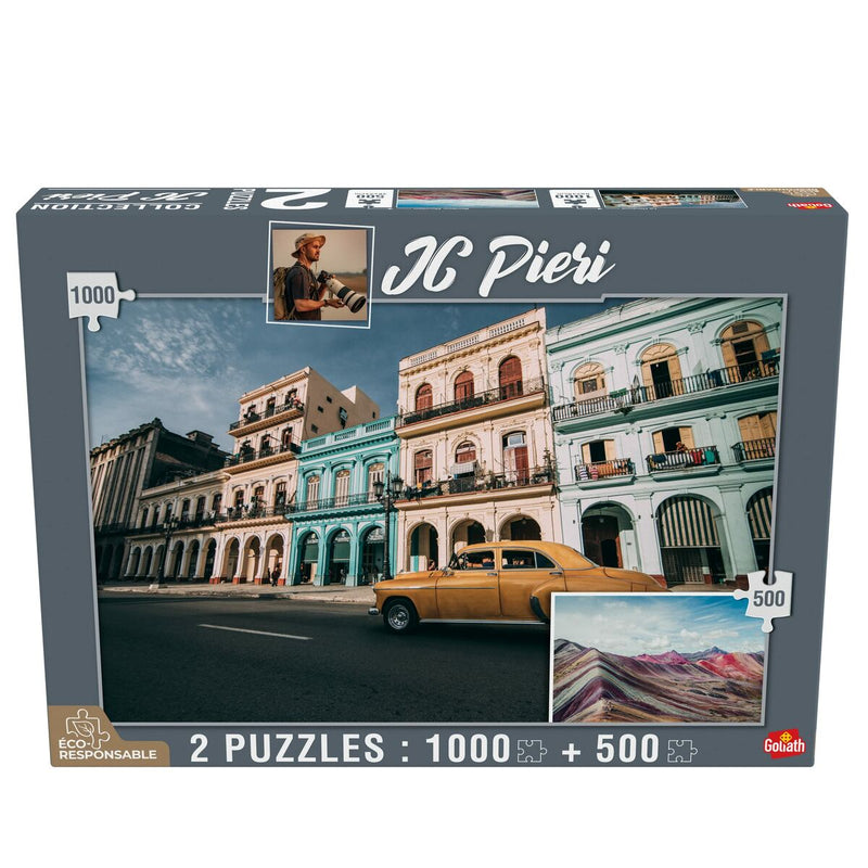 Puzzle Goliath  Havana Cuba  & Rainbow Mountain Peru 500 Stücke 1000 Stücke