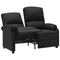 2-Sitzer-Sofa Verstellbar Schwarz Stoff