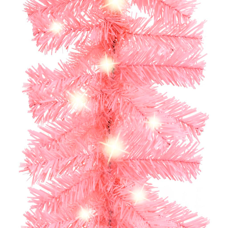 Weihnachtsgirlande mit LED-Lichtern 5 m Rosa