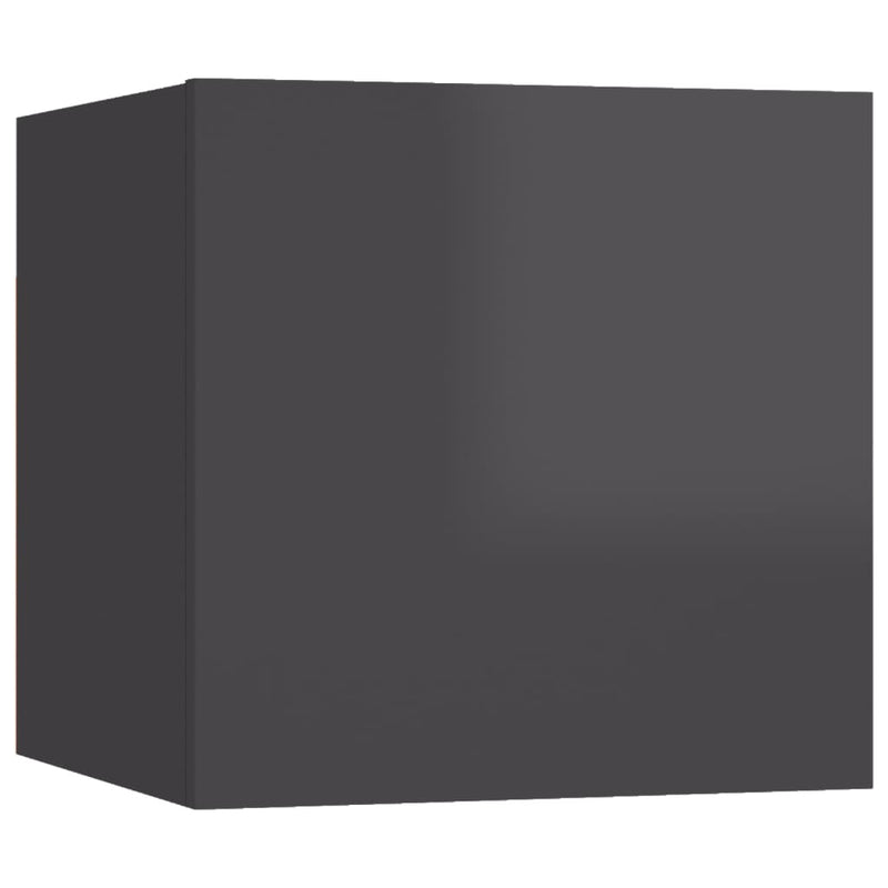 Nachttisch Hochglanz-Grau 30,5x30x30 cm Holzwerkstoff