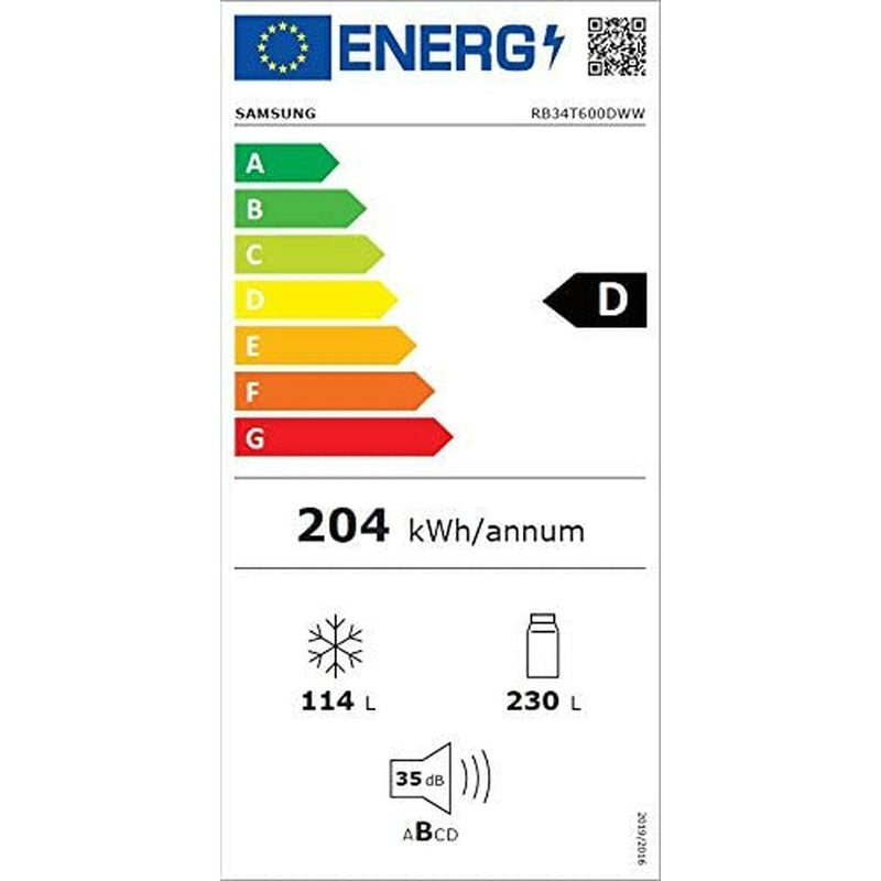 Kühl-Gefrierkombination Samsung RB34T600DWW/EF Weiß (185 x 60 cm)