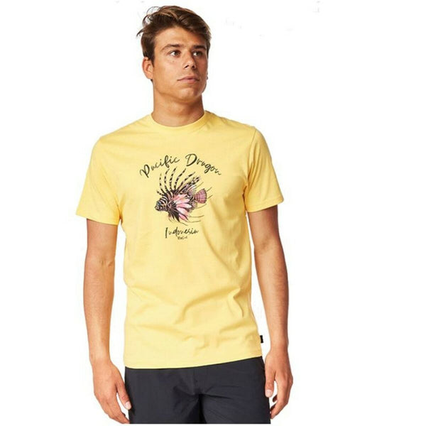 Herren Kurzarm-T-Shirt Rip Curl Desti Animals Gelb