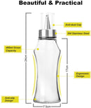 Essig Ölflasche 400 ml Set Tropffrei Glas Ölspender Essigspender mit Skala Ausgießer