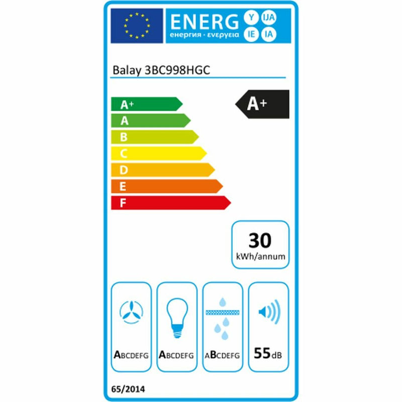 Konventioneller Rauchfang Balay 3BC998HGC 90 cm 843 m³/h 165W A+ Anthrazit