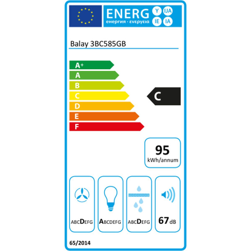 Konventioneller Rauchfang Balay 3BC585GB 80 cm 530 m³/h 210W C